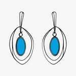 pair of oval blue earrings image